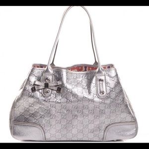 Silver Gucci Guccissima princy Boston shoulder bag